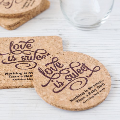 Personalized Baby Shower Cork Coasters