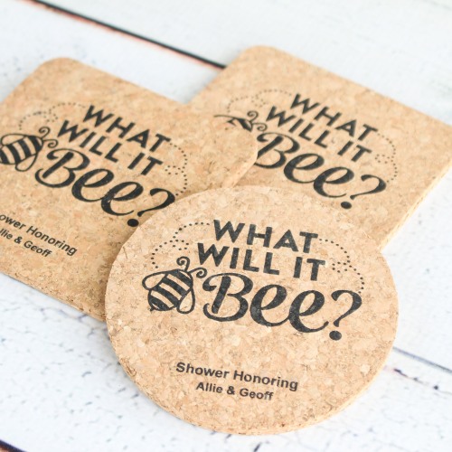 Personalized Baby Shower Cork Coasters