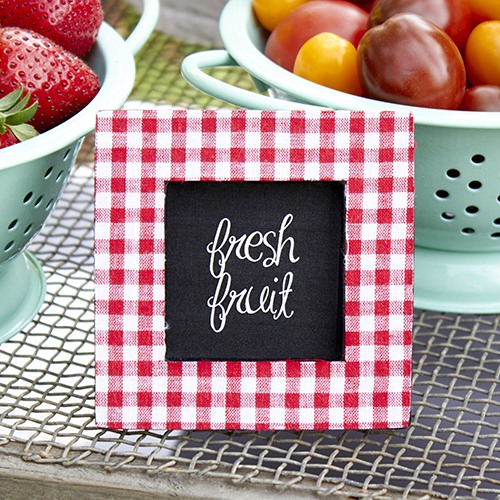 Red Gingham Print Photo Frame