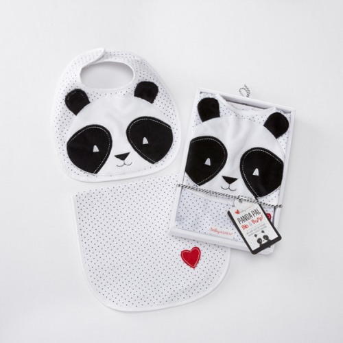 Panda Bib and Burp Set