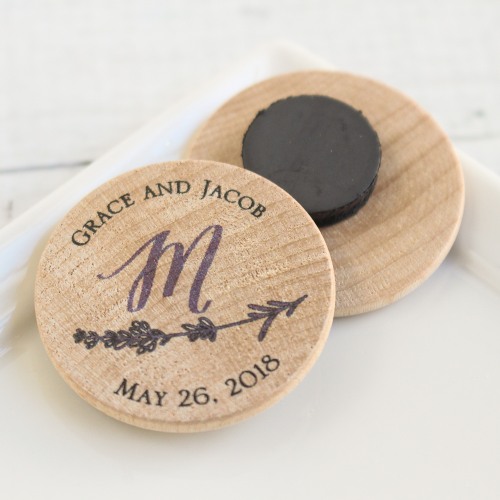 Personalized Wooden Wedding Magnets