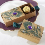 Jeweled Kraft Peacock Favor Boxes