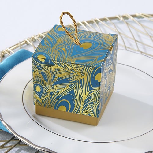 Peacock Foil Favor Boxes