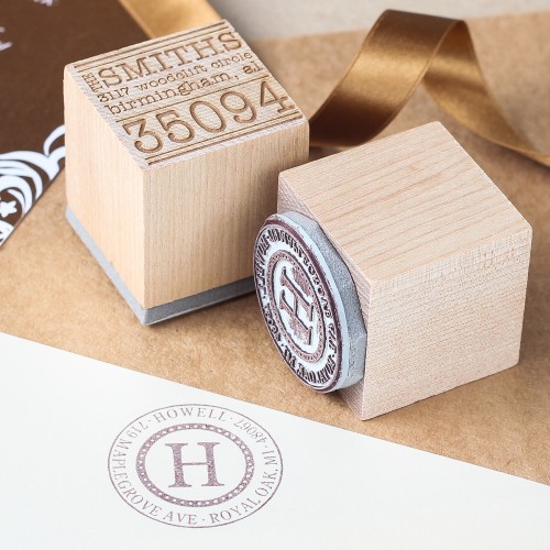 Personalized wood cube stamp