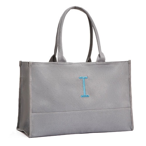 Initial Solid Tote Bag