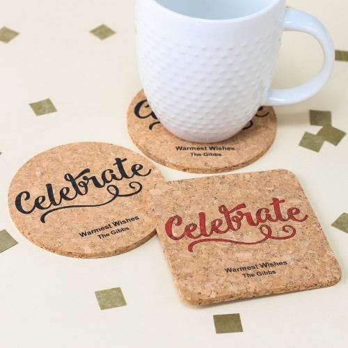 Personalized Party Cork Coasters