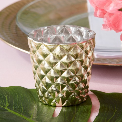 Textured Gold Votive Holders