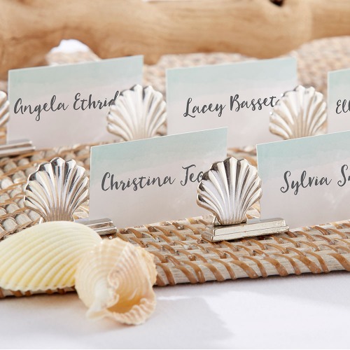 Silver Seashell Place Card Holders