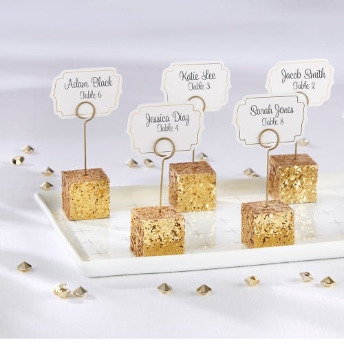 Gold Glitter Place Card Holders