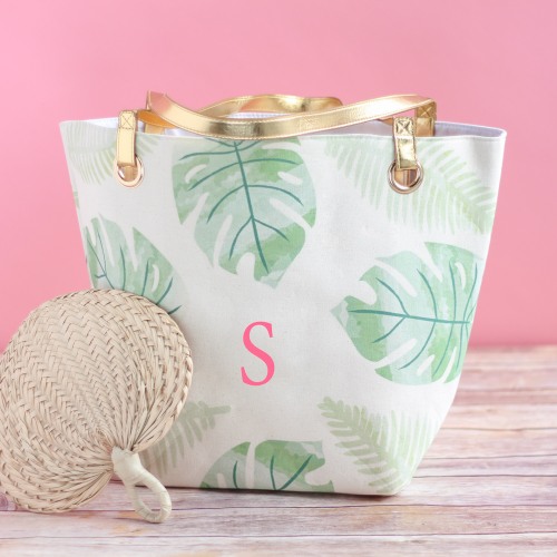 Personalized Palms Canvas Tote Bag