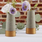 Copper and Concrete Bud Vases