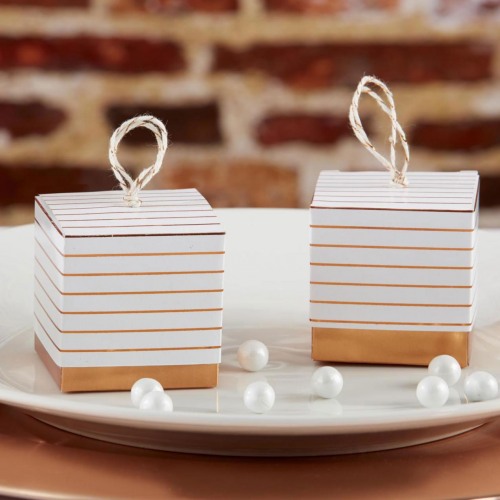 Striped Copper Foil Favor Boxes