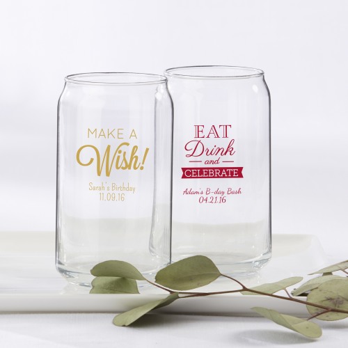 Personalized Birthday Can Glass