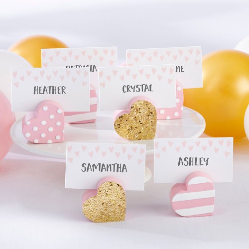 Pink and Gold Place Card Holders