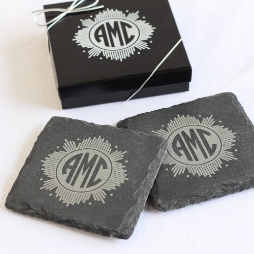 Personalized Slate Coaster Set