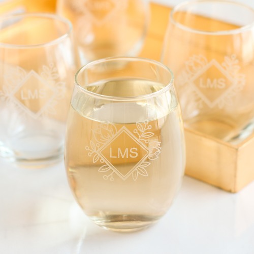 Personalized Stemless Wine Glass Set