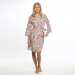 gray floral robe