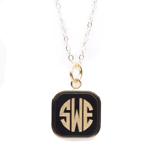 Vineyard Square Monogram Necklace