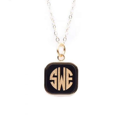 Vineyard Square Monogram Necklace