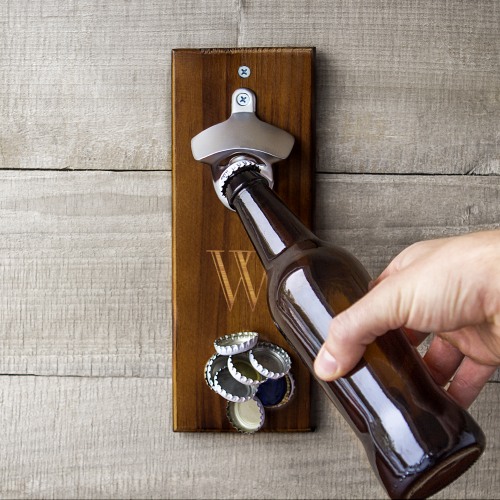 Personalized Rustic Wall Mount Bottle Opener