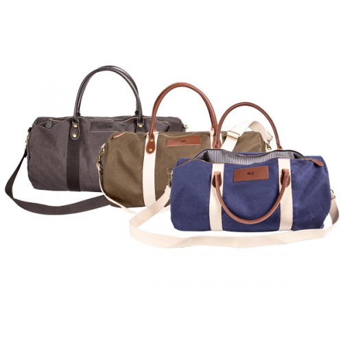 Personalized Canvas & Leather Duffle Bag
