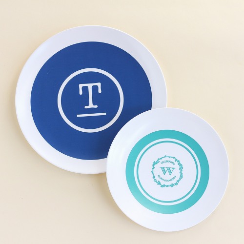 Personalized Monogram Melamine Plate