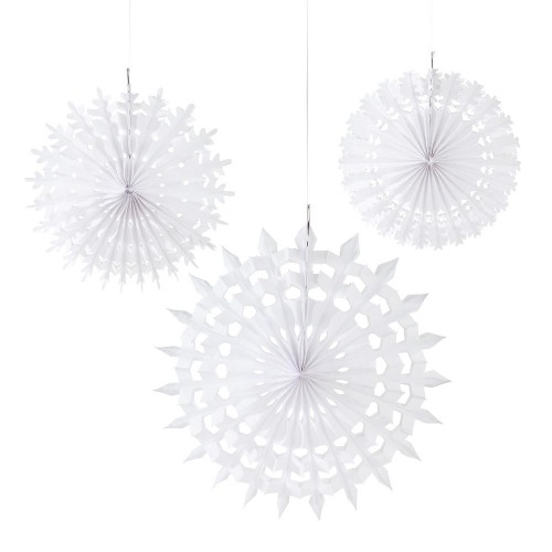 Hanging Snowflake Paper Fans
