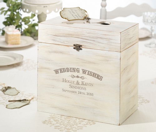 Personalized Wedding Wishes Key Card Box
