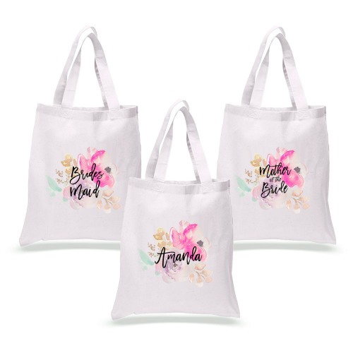Personalized Water Color Tote Bag