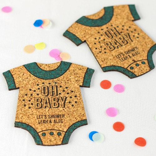 Personalized Baby Shaped Cork Coasters