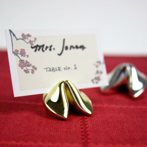 Gold Fortune Cookie Place Card Holders