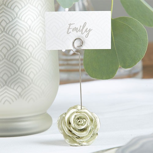 Light Gold Rose Place Card Holders