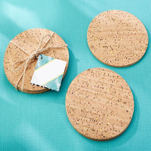 Gold Flecked Cork Coasters
