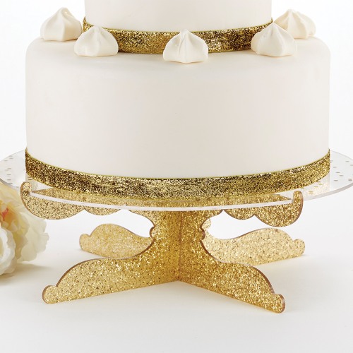 Gold Glitter Acrylic Cake Stand