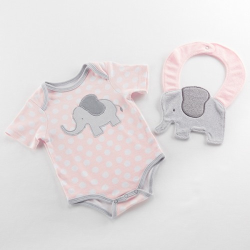 Pink Little Peanut Layette and Bib Set