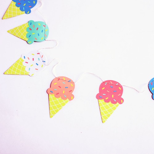 Neon Ice Cream Banner