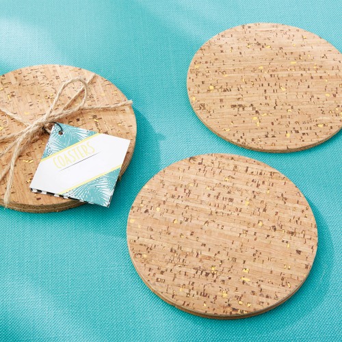 Gold Flecked Cork Coasters