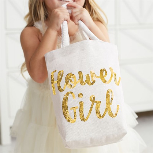 Sequin Flower Girl Tote