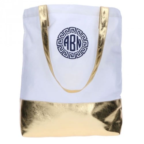 Personalized Metallic Dipped Tote