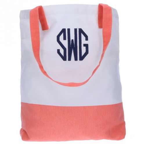 Personalized Color Block Tote