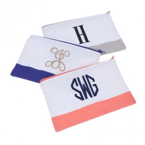 Personalized Color Block Pouch