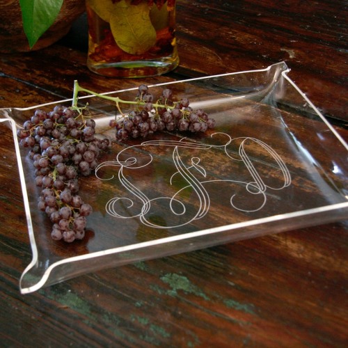 Engraved Monogram Acrylic Tray