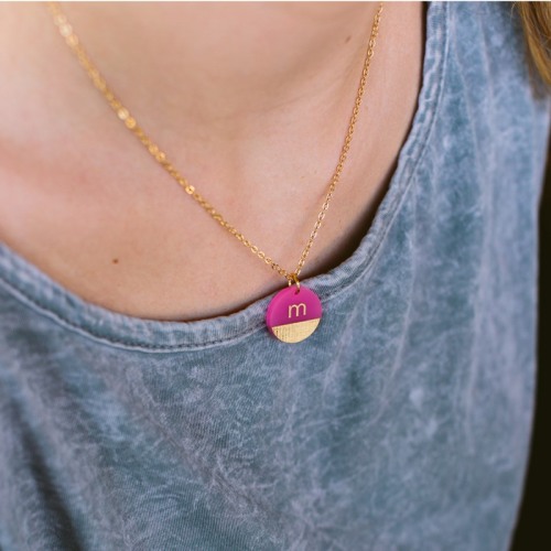 Dipped Acrylic Initial Necklace