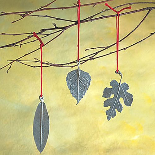 Designer Pewter Leaf Ornaments
