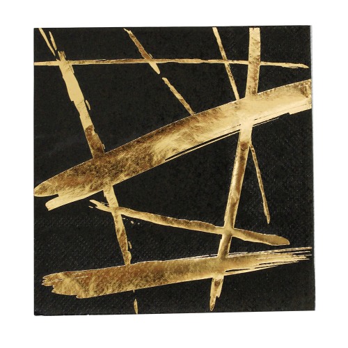 Gold Brush Strokes Cocktail Napkins