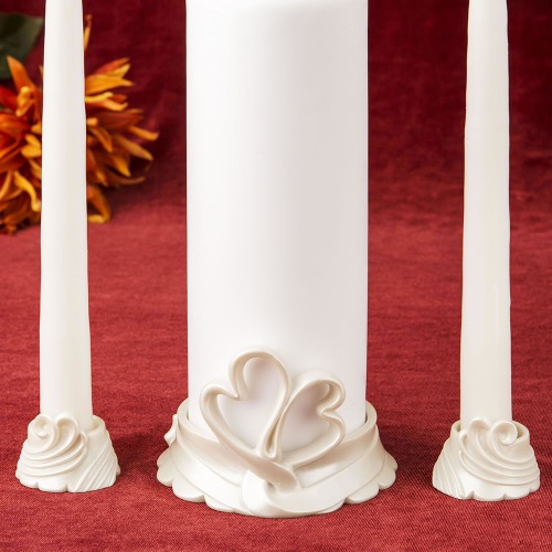 Heart Themed Unity Candle Holder Set