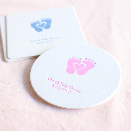Personalized Baby Shower Paper Coasters