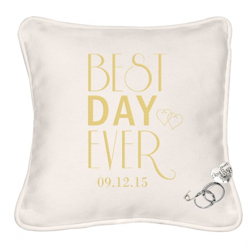 Personalized Best Day Ever Ring Bearer Pillow
