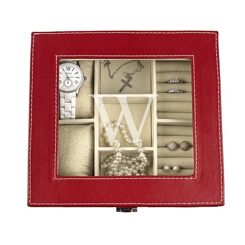 Monogrammed Leatherette Jewelry Box