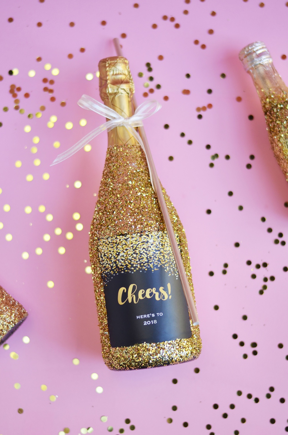 How To Make Giant Glitter Champagne Bottles Giant Bottle Straws To Complete The Look Beau